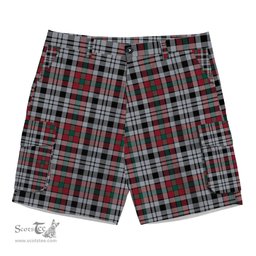 ScotsTee Shop Scottish Borthwick Dress Modern Tartan Plaid Cargo Shorts for Men