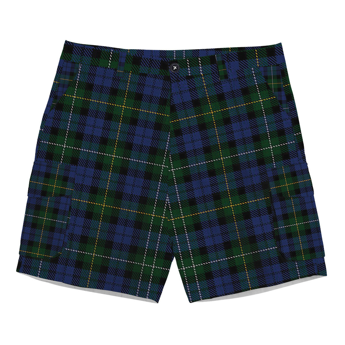 ScotsTee Shop Scottish Campbell of Loudoun Tartan Plaid Cargo Shorts for Men