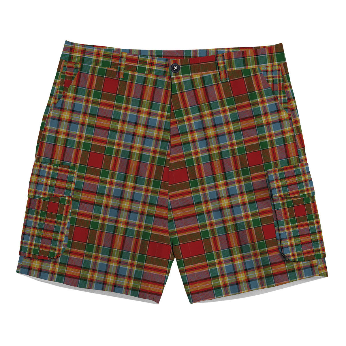 ScotsTee Shop Scottish Chattan Chief of Clan Tartan Plaid Cargo Shorts for Men