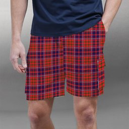 ScotsTee Shop Scottish Cameron of Lochiel Modern Tartan Plaid Cargo Shorts for Men