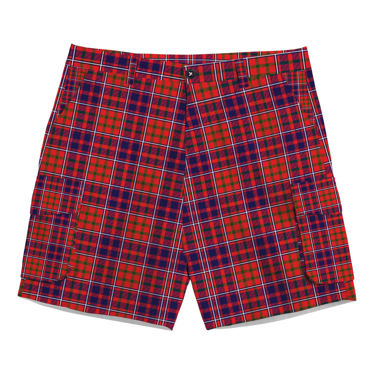 ScotsTee Shop Scottish Cameron of Lochiel Modern Tartan Plaid Cargo Shorts for Men