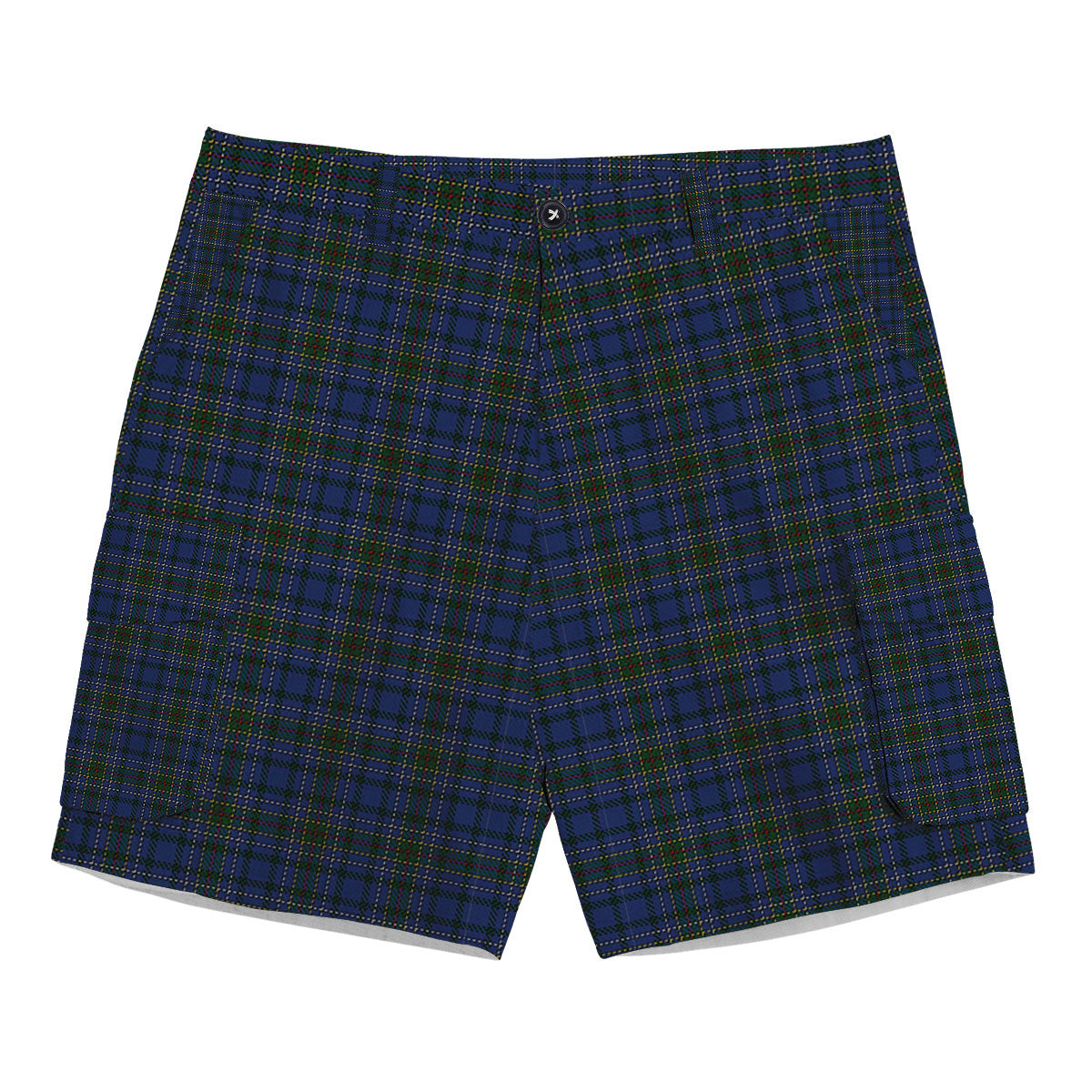 ScotsTee Shop Scottish Cockburn Blue Tartan Plaid Cargo Shorts for Men