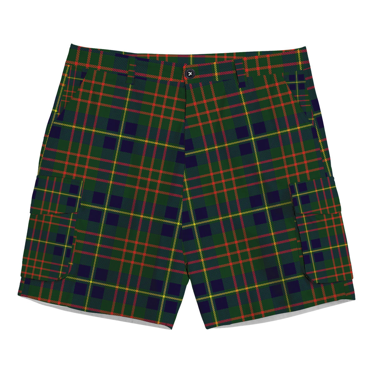 ScotsTee Shop Scottish Cameron of Lochiel Hunting Modern Tartan Plaid Cargo Shorts for Men
