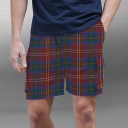 ScotsTee Shop Scottish Chisholm Hunting Modern Tartan Plaid Cargo Shorts for Men