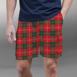 ScotsTee Shop Scottish Chisholm of Strathglass Modern Tartan Plaid Cargo Shorts for Men