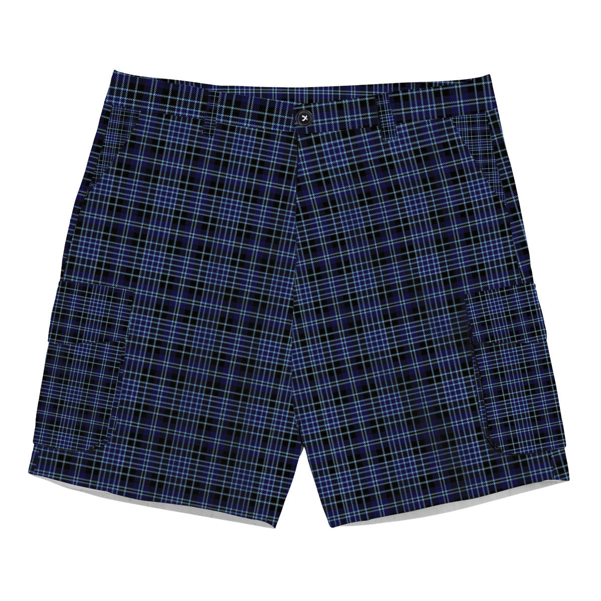 ScotsTee Shop Scottish Clergy Clark Light Blue lines 1 Tartan Plaid Cargo Shorts for Men