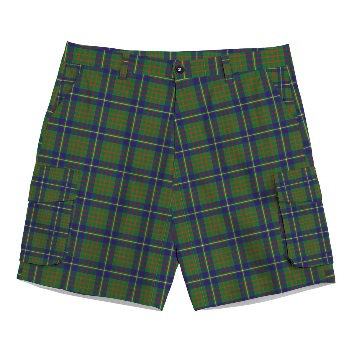 ScotsTee Shop Scottish Cameron of Lochiel Hunting Tartan Plaid Cargo Shorts for Men