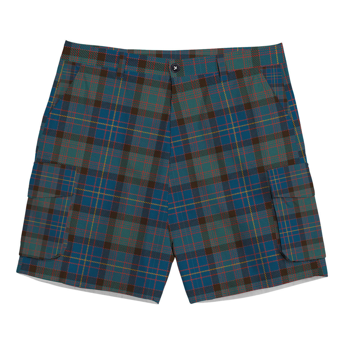 ScotsTee Shop Scottish Cochrane Hunting Modern Tartan Plaid Cargo Shorts for Men