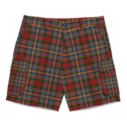 ScotsTee Shop Scottish Chattan brown stripe variation Tartan Plaid Cargo Shorts for Men