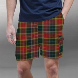 ScotsTee Shop Scottish Buchanan of Leny Tartan Plaid Cargo Shorts for Men