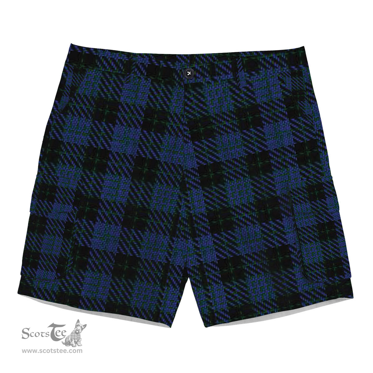 ScotsTee Shop Scottish Clergy Green lines 2 Tartan Plaid Cargo Shorts for Men