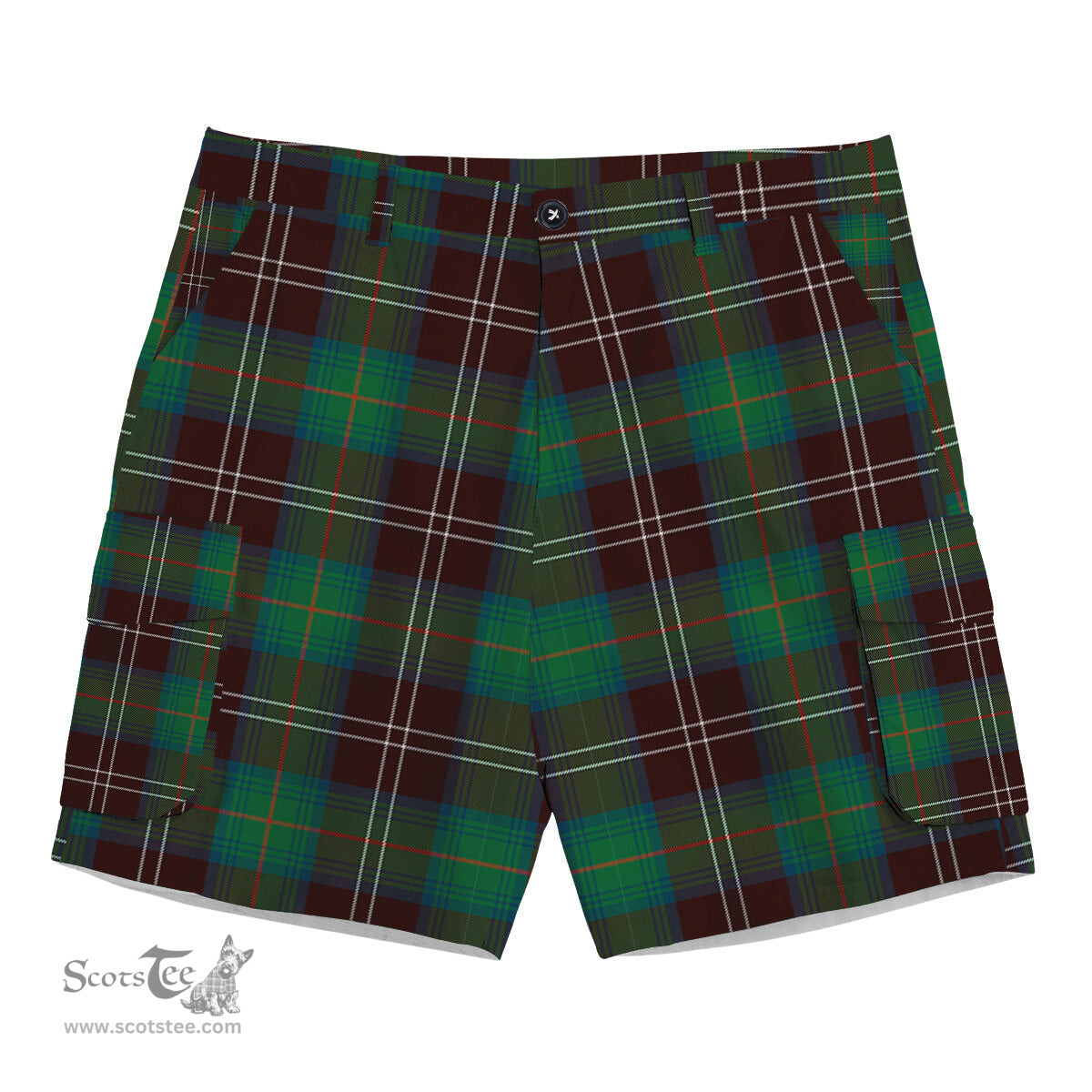 ScotsTee Shop Scottish Chisholm Hunting Ancient Tartan Plaid Cargo Shorts for Men