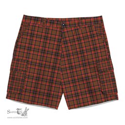 ScotsTee Shop Scottish Cumming Hunting Weathered Tartan Plaid Cargo Shorts for Men