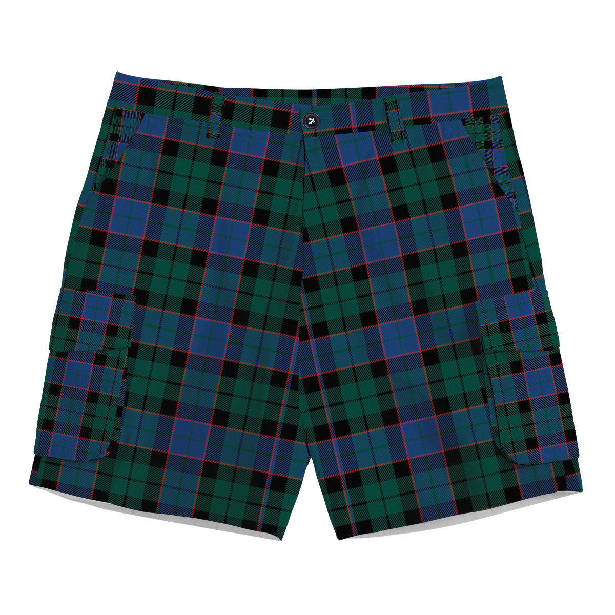 ScotsTee Shop Scottish Ferguson of Balquhidder Modern Tartan Plaid Cargo Shorts for Men