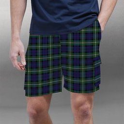 ScotsTee Shop Scottish Forbes Modern Tartan Plaid Cargo Shorts for Men