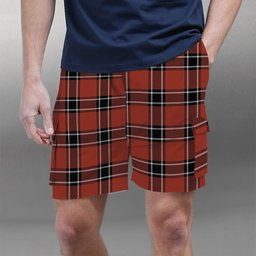 ScotsTee Shop Scottish Dunbar District Modern Tartan Plaid Cargo Shorts for Men