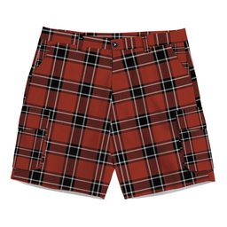 ScotsTee Shop Scottish Dunbar District Modern Tartan Plaid Cargo Shorts for Men