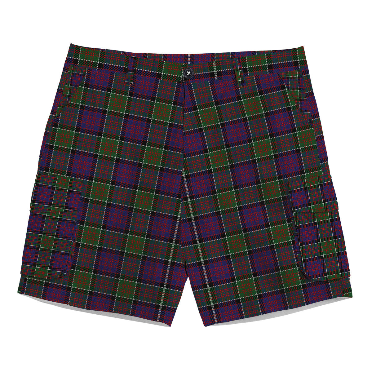 ScotsTee Shop Scottish Donald of Clan Ranald Modern Tartan Plaid Cargo Shorts for Men