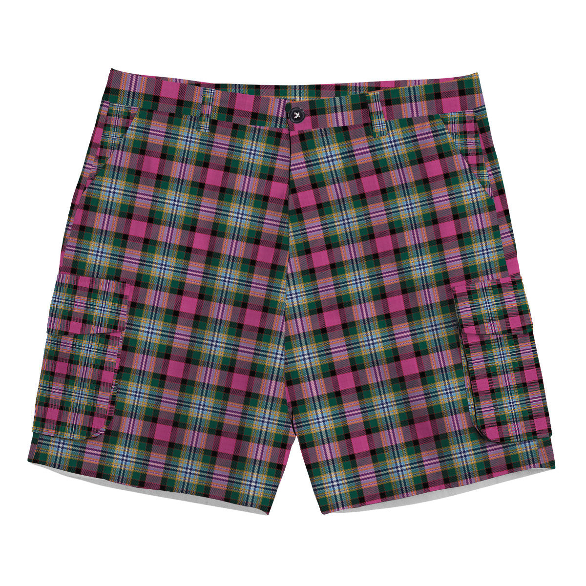 ScotsTee Shop Scottish Dundee Pink Variation Modern Clan Tartan Plaid Cargo Shorts for Men
