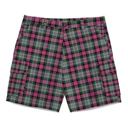 ScotsTee Shop Scottish Dundee Pink Variation Modern Clan Tartan Plaid Cargo Shorts for Men