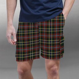 ScotsTee Shop Scottish Currie of Arran Tartan Plaid Cargo Shorts for Men