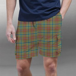 ScotsTee Shop Scottish Currie of Arran Ancient Clan Tartan Plaid Cargo Shorts for Men