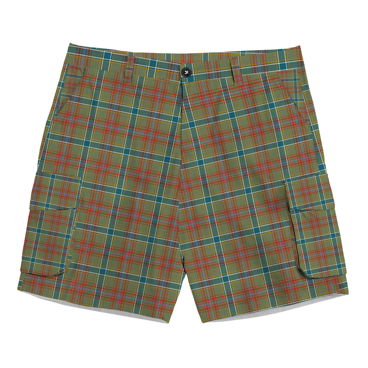 ScotsTee Shop Scottish Currie of Arran Ancient Clan Tartan Plaid Cargo Shorts for Men