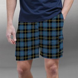 ScotsTee Shop Scottish Ewbank Modern Clan Tartan Plaid Cargo Shorts for Men