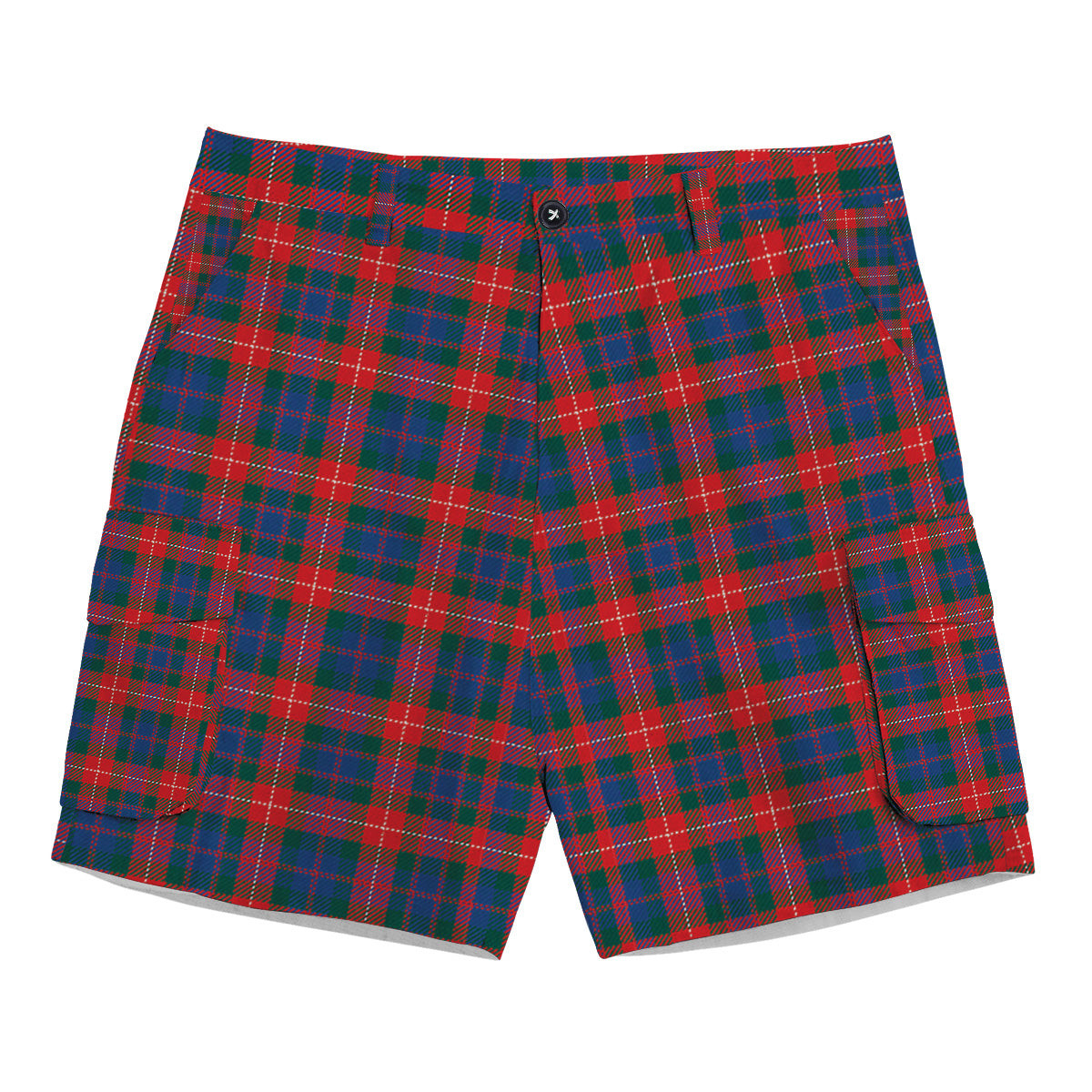 ScotsTee Shop Scottish Fraser of Lovat Modern Tartan Plaid Cargo Shorts for Men