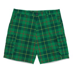 ScotsTee Shop Scottish Galloway Green Modern Tartan Plaid Cargo Shorts for Men