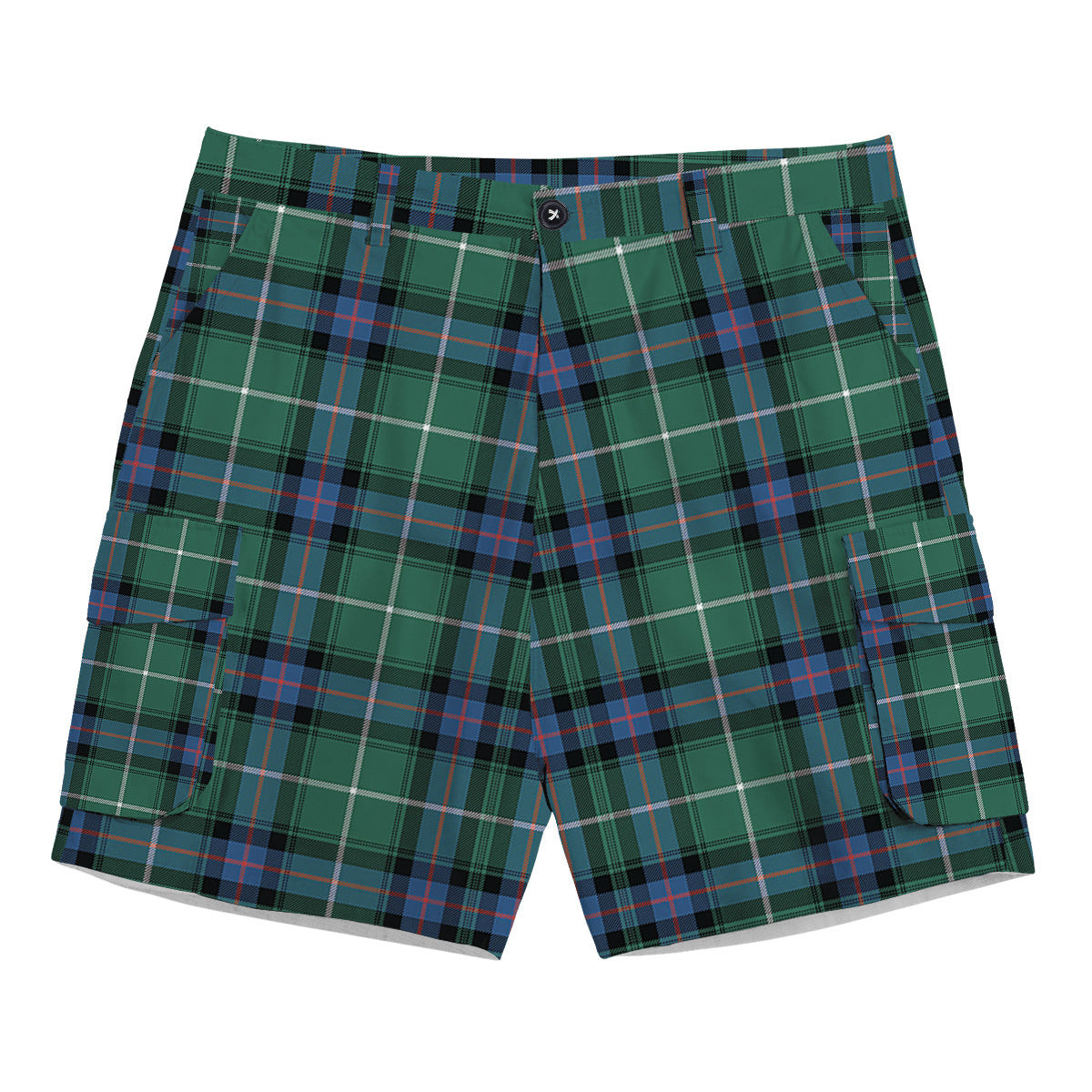 ScotsTee Shop Scottish Donald of the Isles Hunting Ancient Tartan Plaid Cargo Shorts for Men