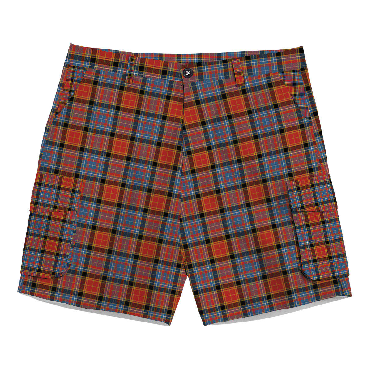 ScotsTee Shop Scottish Dalrymple of Castleton Ancient Tartan Plaid Cargo Shorts for Men