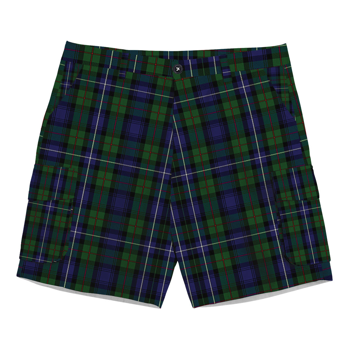 ScotsTee Shop Scottish Donnachaidh Robertson Tartan Plaid Cargo Shorts for Men