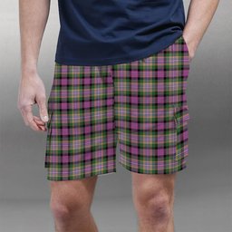 ScotsTee Shop Scottish Dundee Pink Variation Ancient Clan Tartan Plaid Cargo Shorts for Men