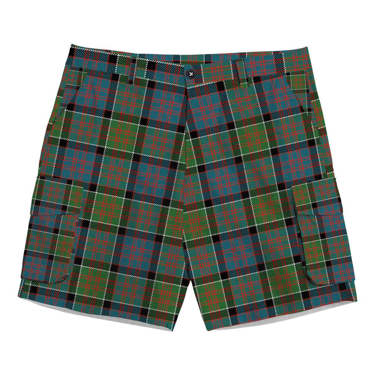 ScotsTee Shop Scottish Donald of Clan Ranald Ancient Tartan Plaid Cargo Shorts for Men