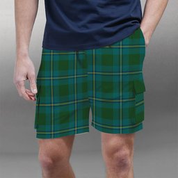 ScotsTee Shop Scottish Irvine of Bonshaw Tartan Plaid Cargo Shorts for Men