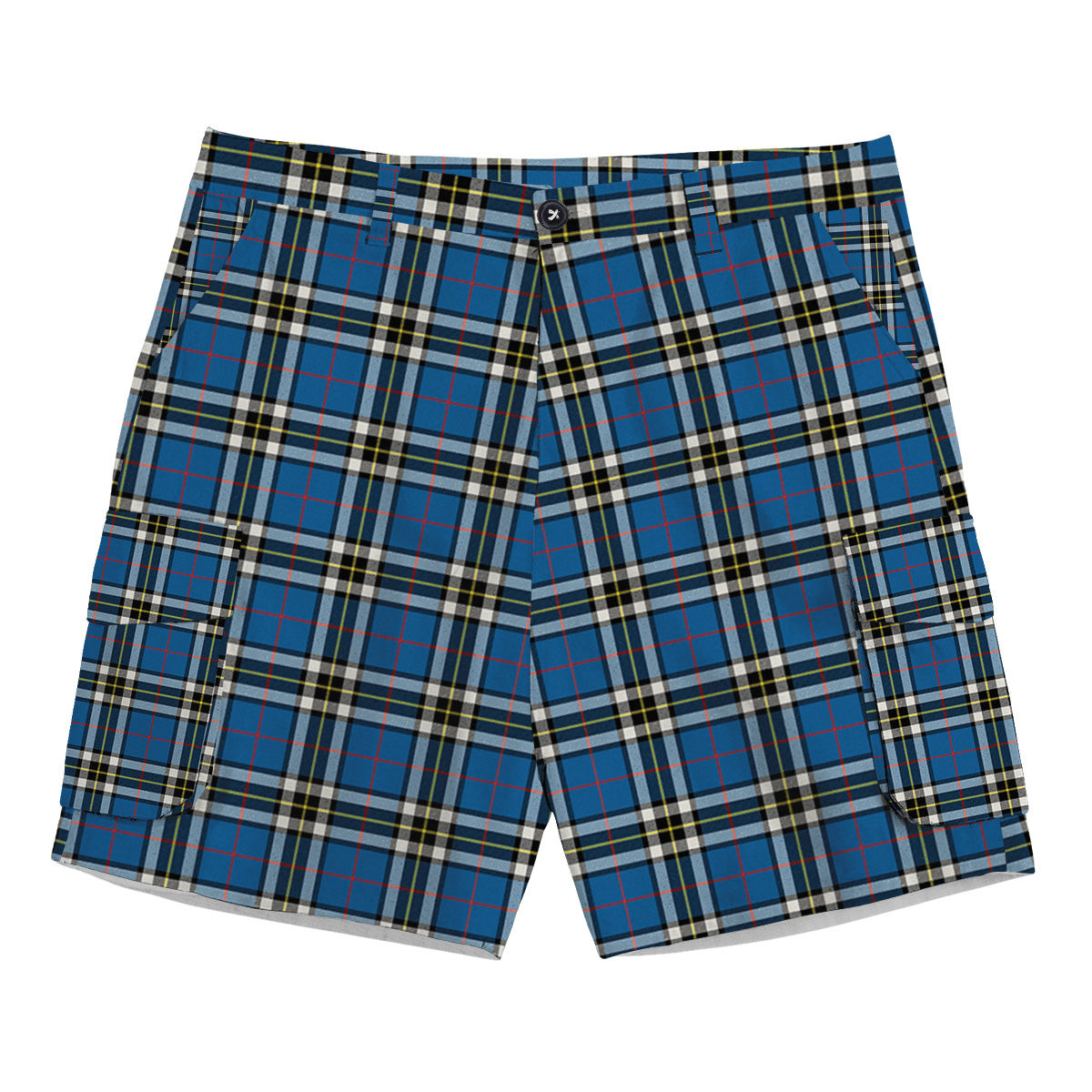 ScotsTee Shop Scottish Thomson Blue Modern Clan Tartan Plaid Cargo Shorts for Men