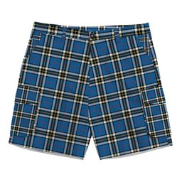 ScotsTee Shop Scottish Thomson Blue Modern Clan Tartan Plaid Cargo Shorts for Men