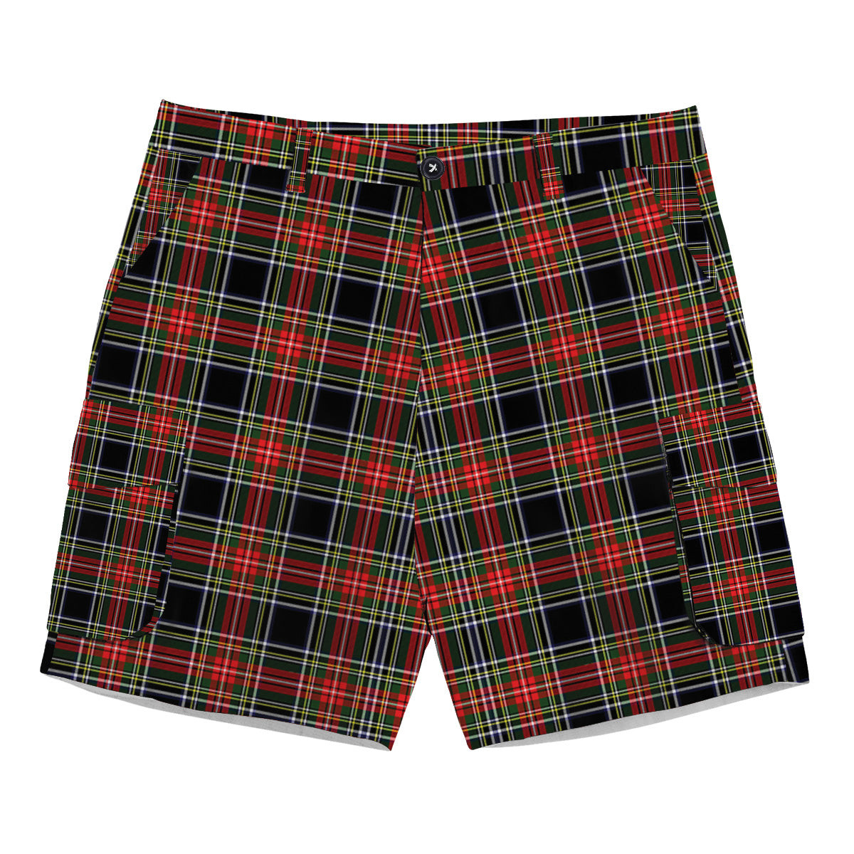ScotsTee Shop Scottish Stewart High Stewards (Stewart Black) Tartan Plaid Cargo Shorts for Men