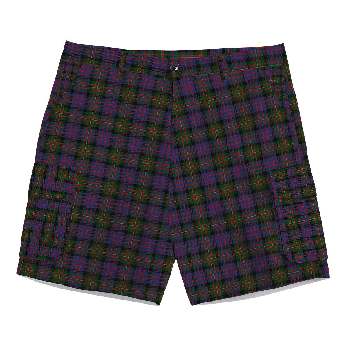ScotsTee Shop Scottish McDonell of Glengarry Tartan Plaid Cargo Shorts for Men