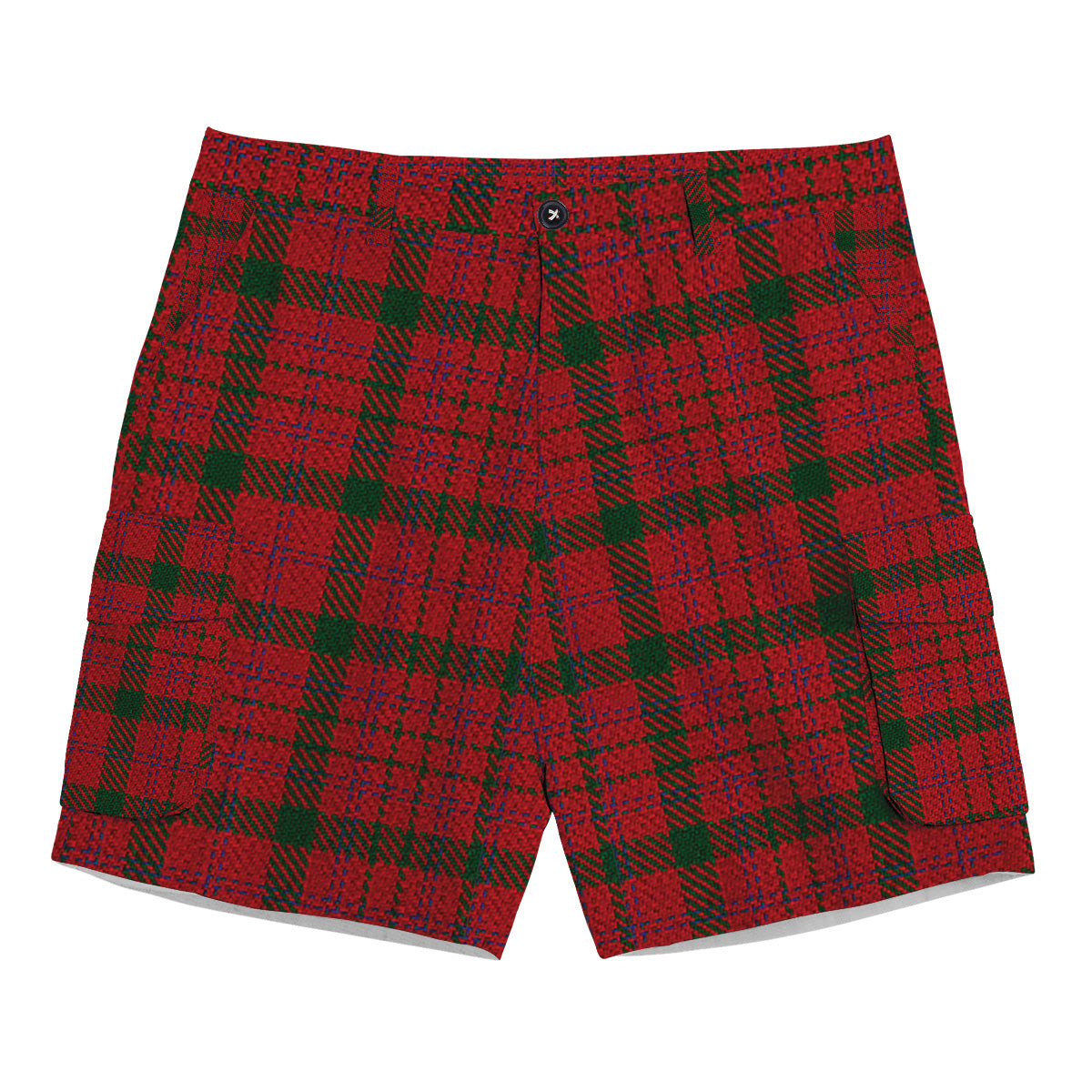 ScotsTee Shop Scottish McDonell of Keppoch Modern Tartan Plaid Cargo Shorts for Men