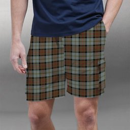 ScotsTee Shop Scottish McLeod of Harris Weathered Tartan Plaid Cargo Shorts for Men