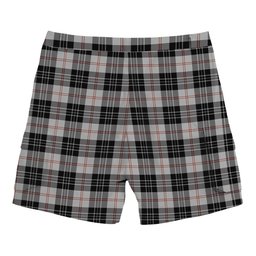 ScotsTee Shop Scottish MacPherson of Cluny Black and White Tartan Plaid Cargo Shorts for Men