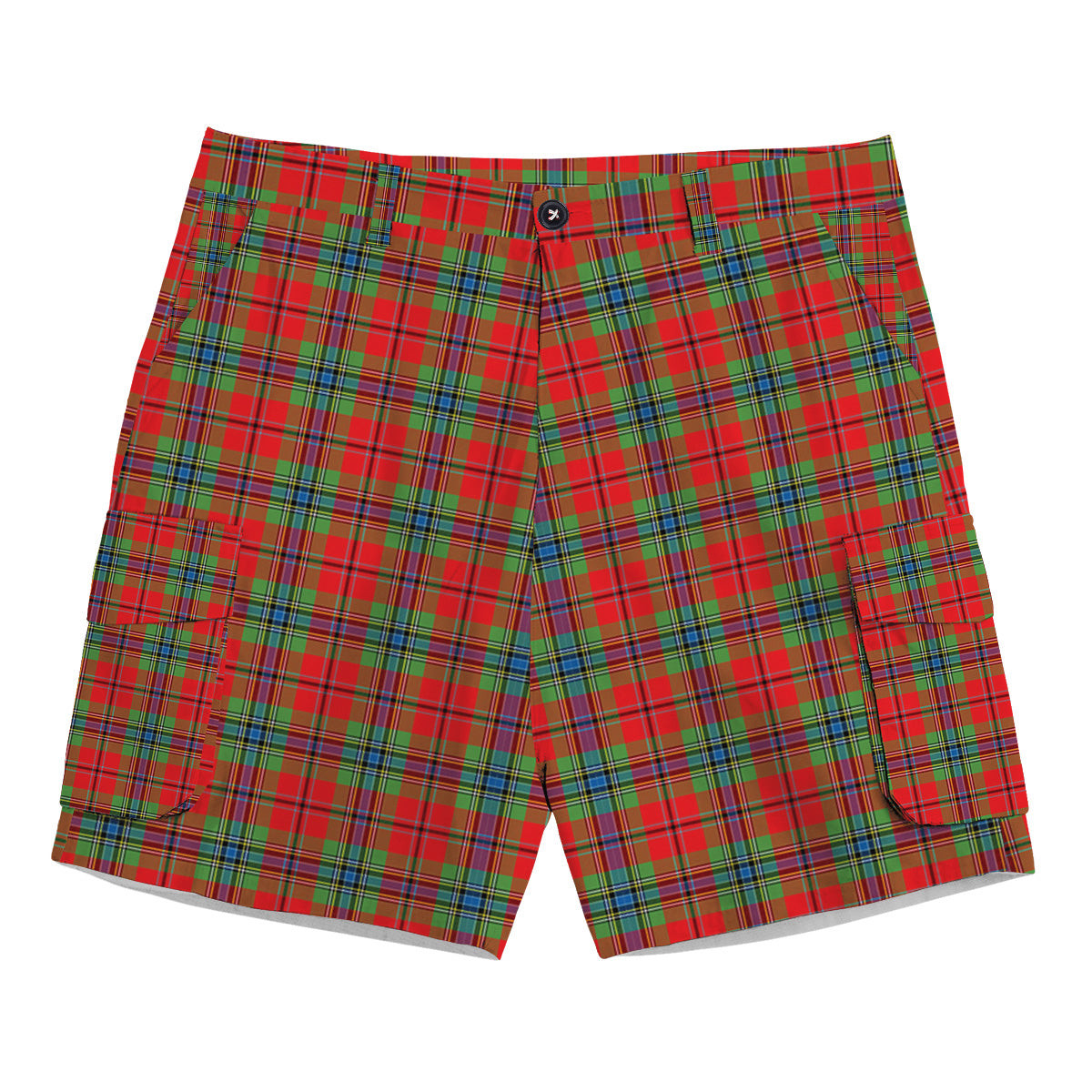 ScotsTee Shop Scottish MacLean of Duart Modern Tartan Plaid Cargo Shorts for Men