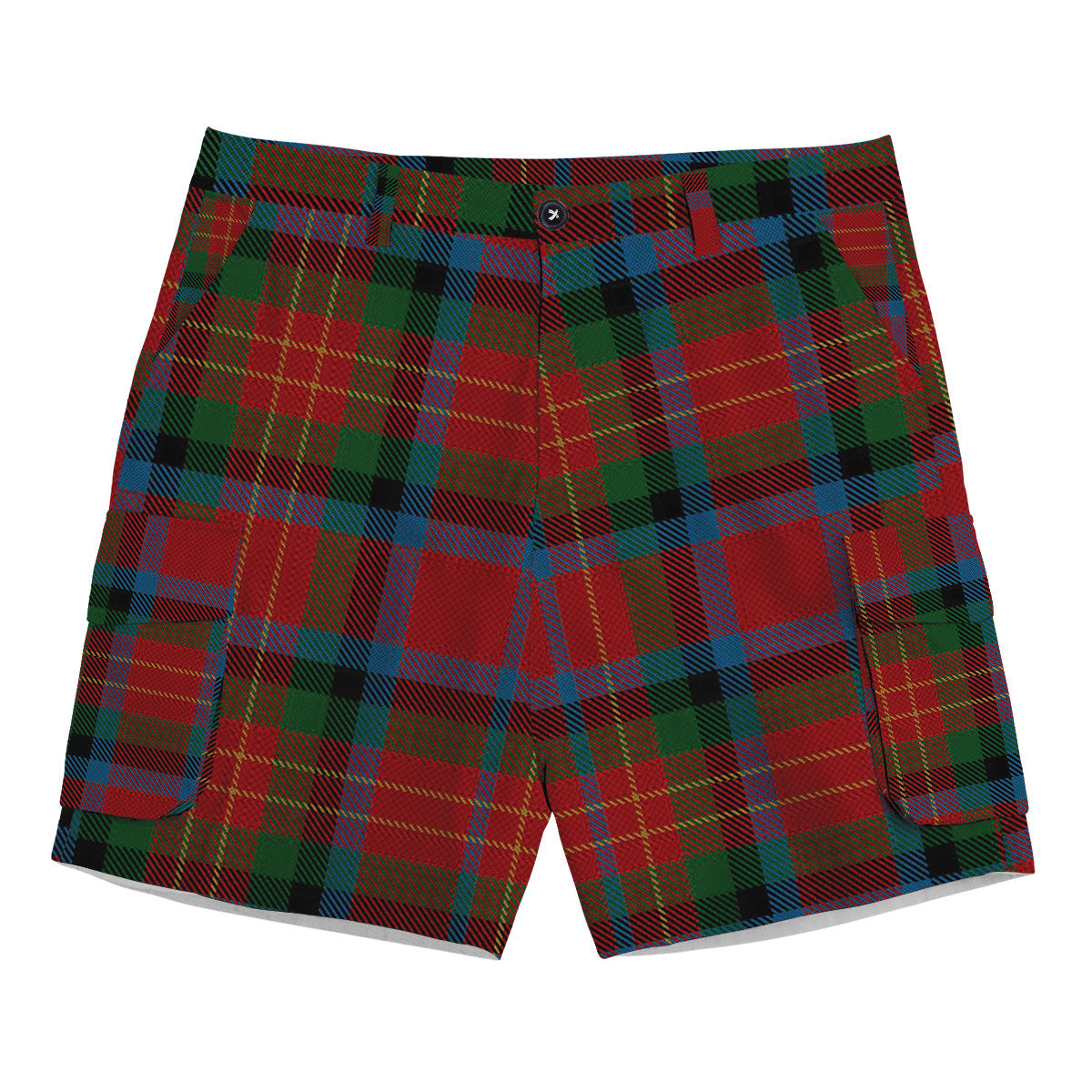 ScotsTee Shop Scottish Sturrock Blue & Black Tartan Plaid Cargo Shorts for Men