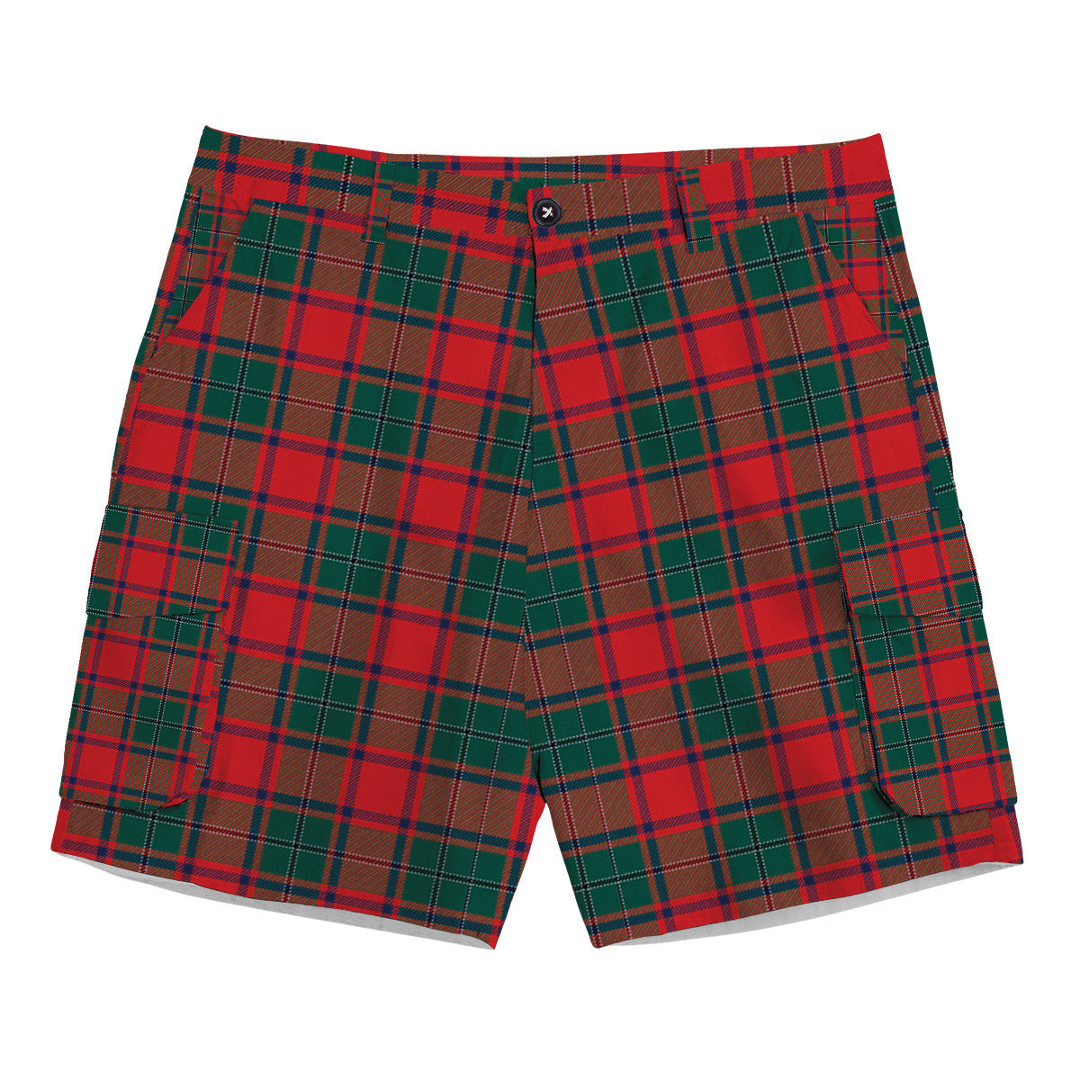 ScotsTee Shop Scottish McPhail Blue Bands Modern Tartan Plaid Cargo Shorts for Men