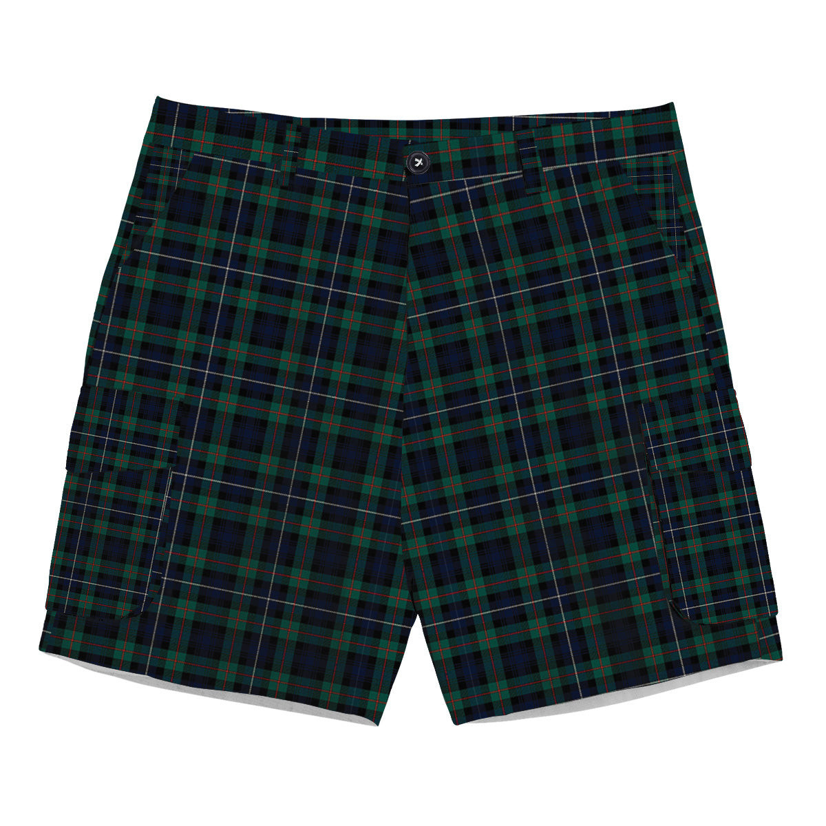 ScotsTee Shop Scottish Robertson Hunting #2 Modern Tartan Plaid Cargo Shorts for Men