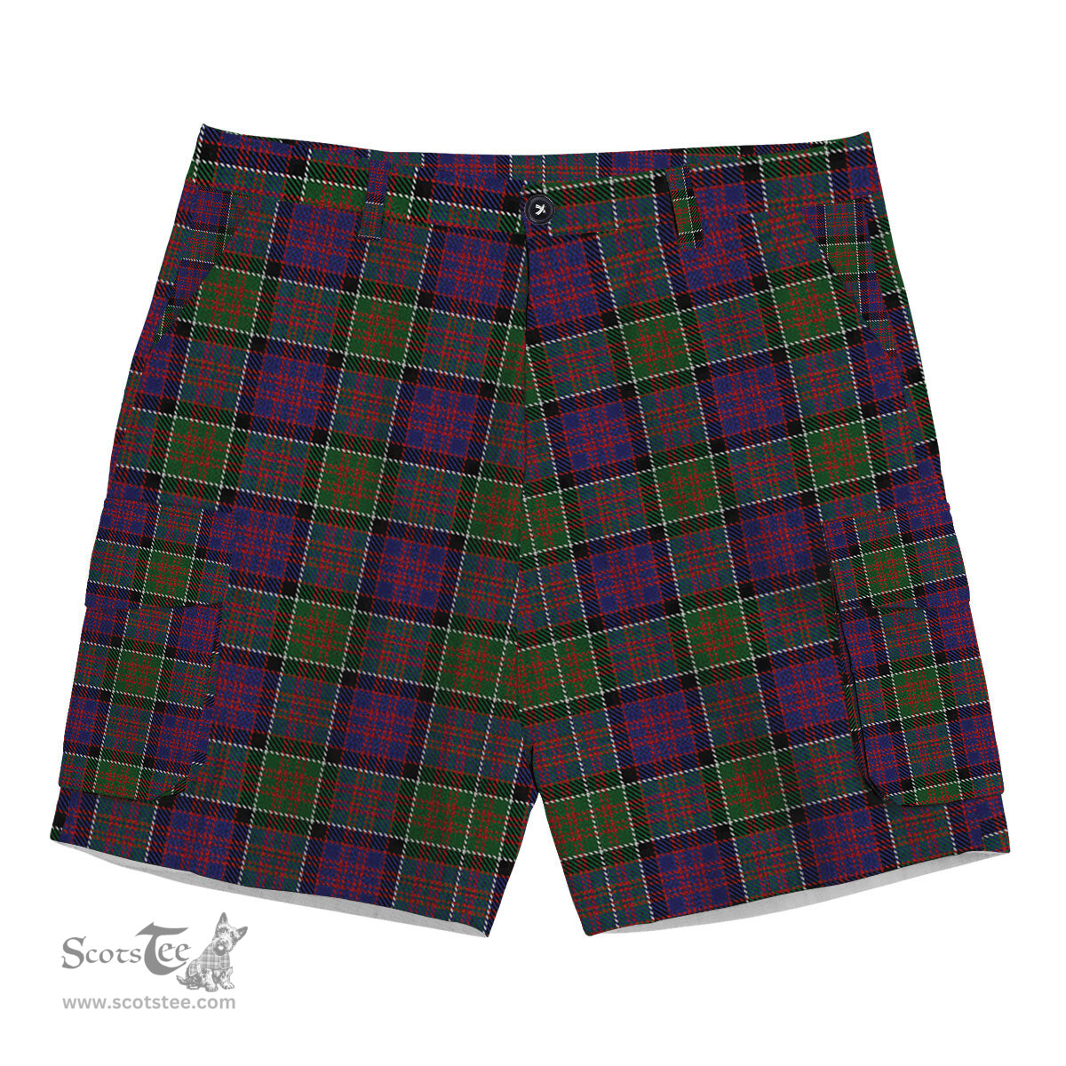 ScotsTee Shop Scottish MacDonald of Clanranald 2 Tartan Plaid Cargo Shorts for Men