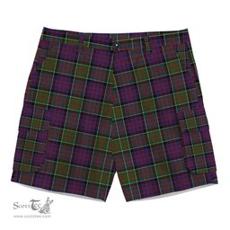 ScotsTee Shop Scottish MacDonald of Clanranald 2 Tartan Plaid Cargo Shorts for Men