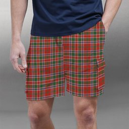 ScotsTee Shop Scottish MacDonald of Lochmaddy Ancient Tartan Plaid Cargo Shorts for Men